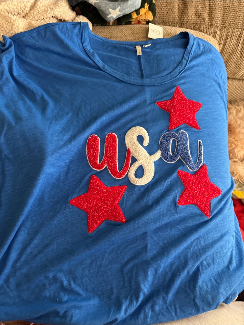🇺🇸Cato Royal Blue Women's Tee with Navy Trim